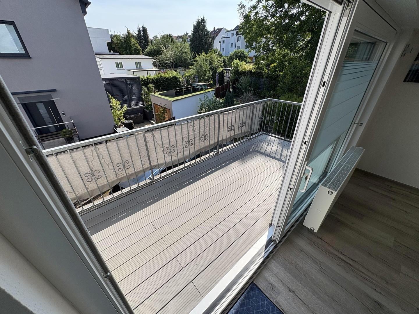 Blick auf Balkon