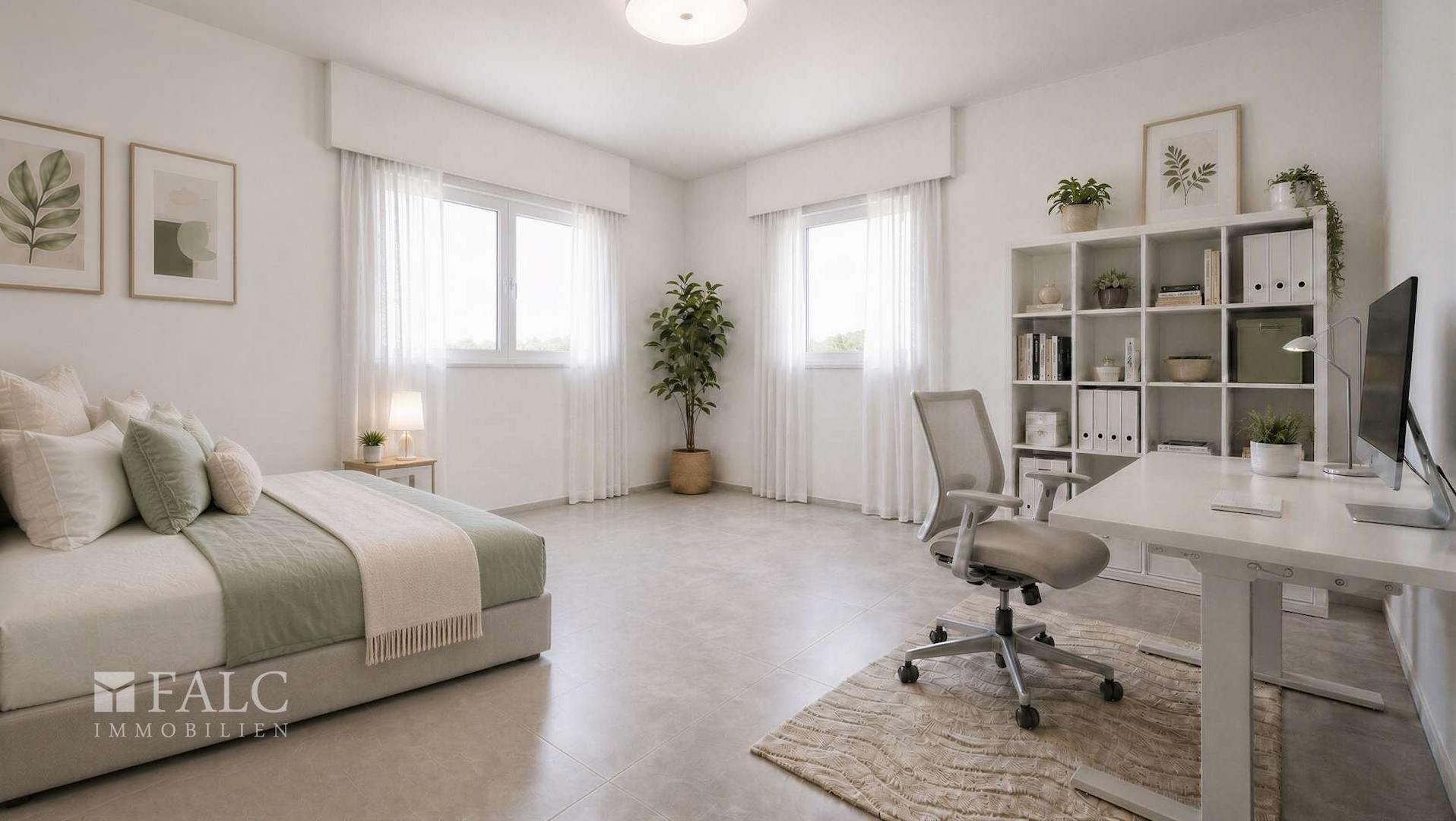 Schlafzimmer mit viel Platz