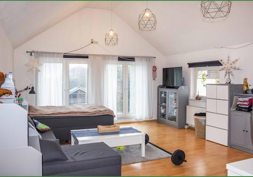 Schlafzimmer im Obergeschoss zur Gartenseite