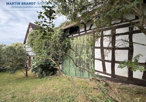 Fachwerkrückseite des Hauses