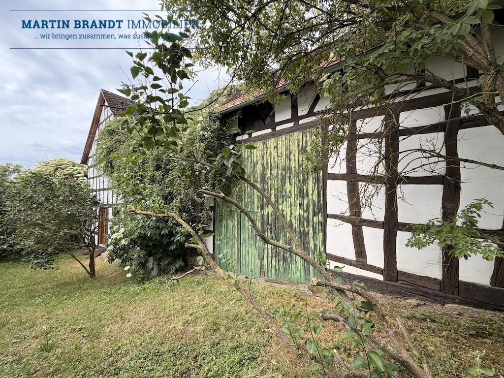 Fachwerkrückseite des Hauses