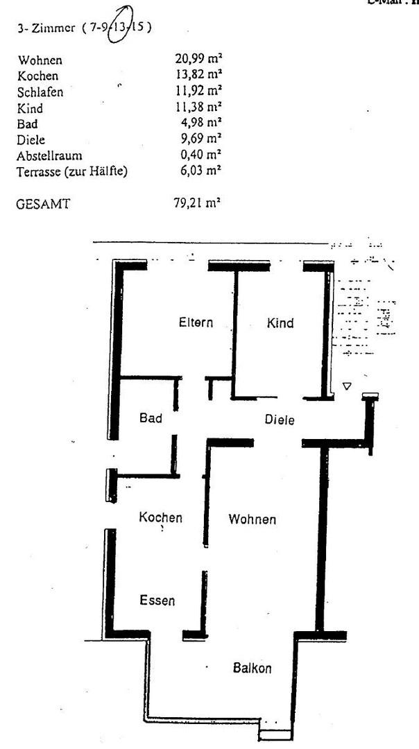Grundriss der Wohnung