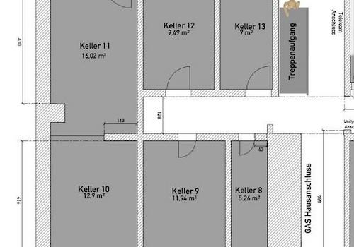 Grundriss Keller 10 und 11