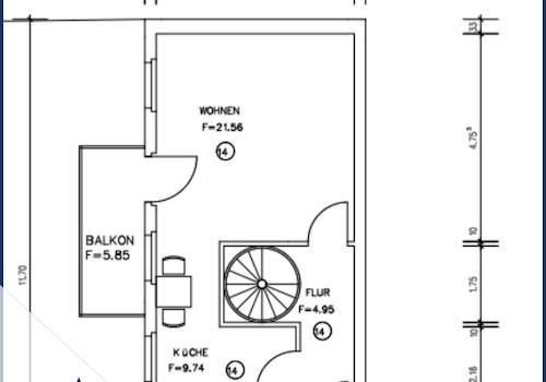 bemaßter Grundriss WE16 2.OG