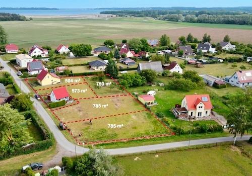 Luftbild mit Grundstücken