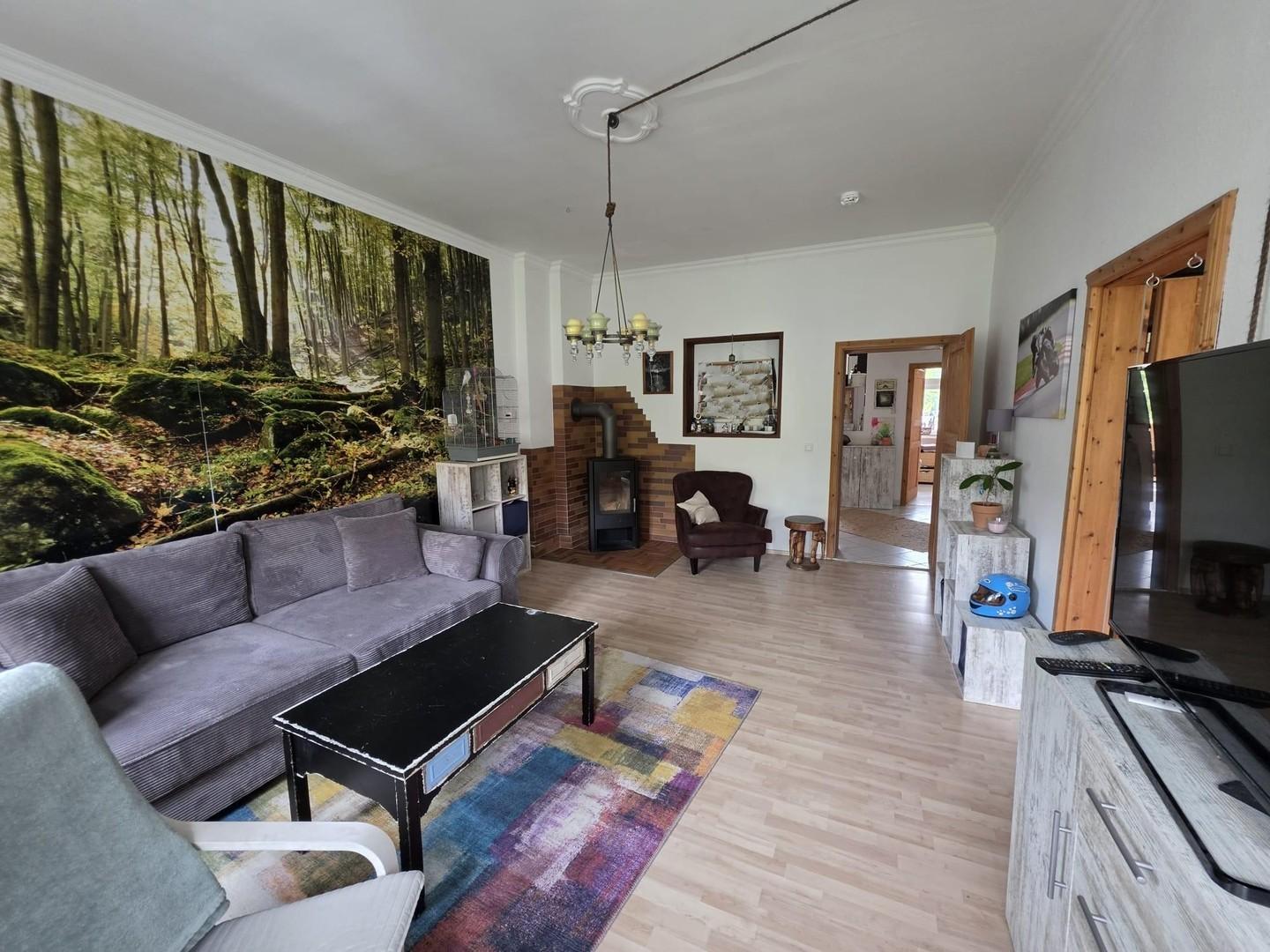 Wohnzimmer mit Kaminofen