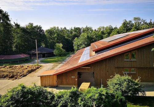 Hallenstall mit PV-Anlage