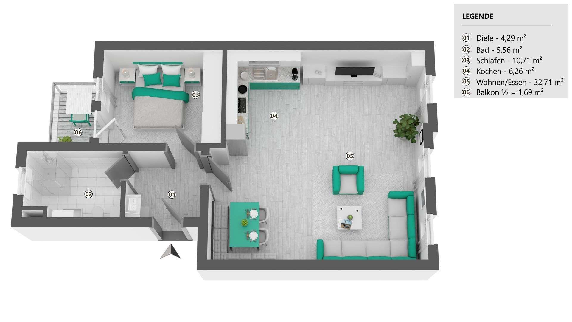 Grundriss WE 5