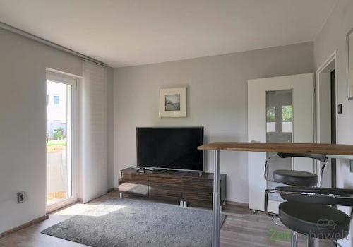 Ess-Tresen, TV und Balkonausgang