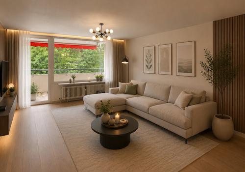 Wohnzimmer KI-Bild