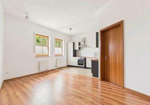 Wohnzimmer mit offener Küche - (KI generiert)