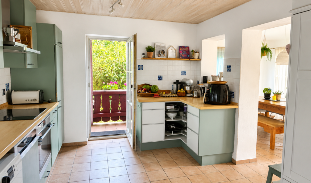 Küche mit Ausgang Veranda