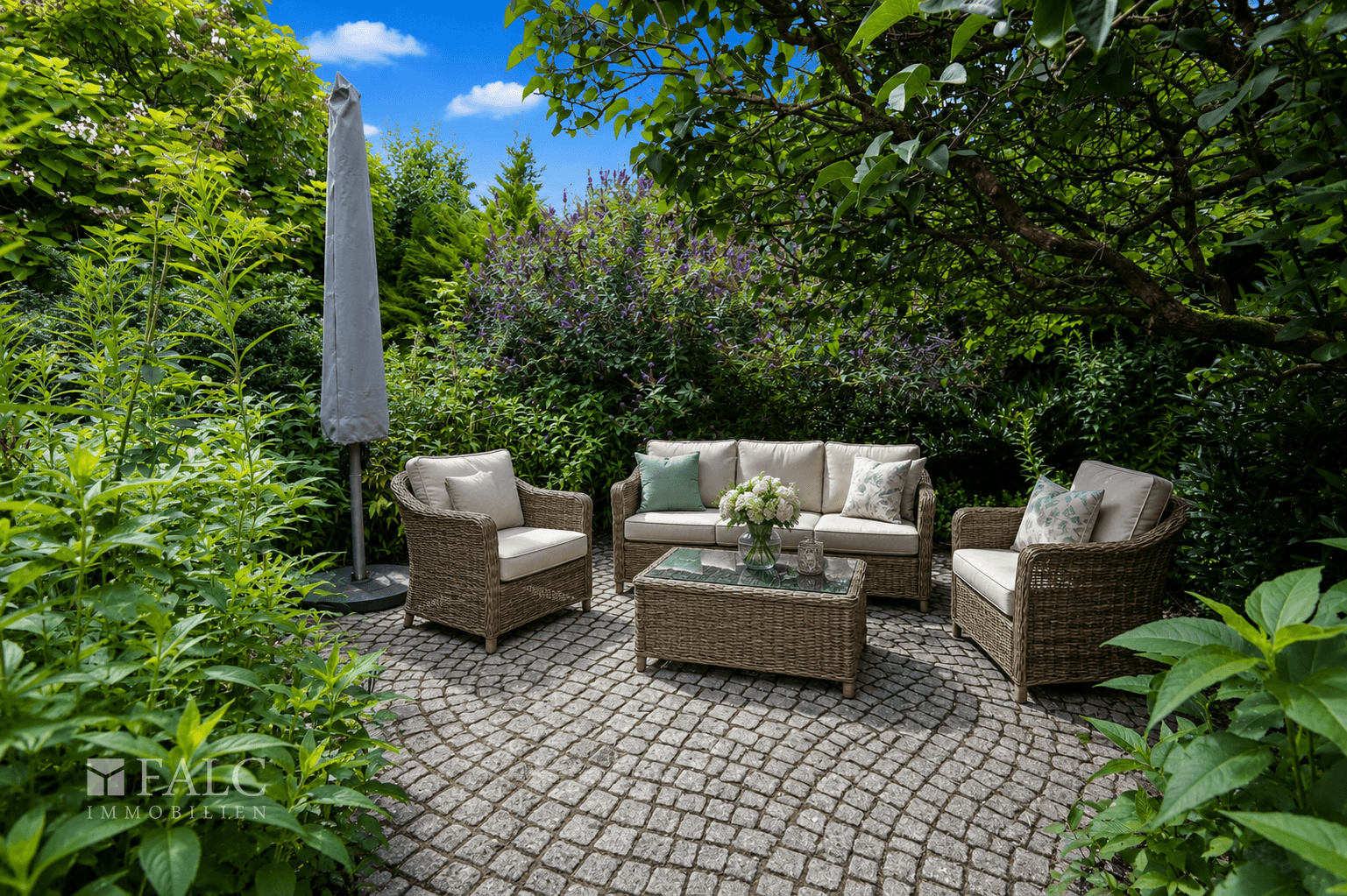geschützte Terrasse
