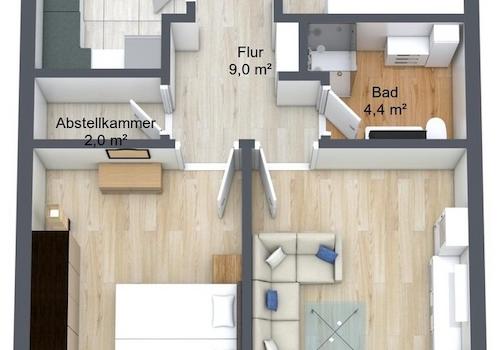 Grundriss 3 Zimmer