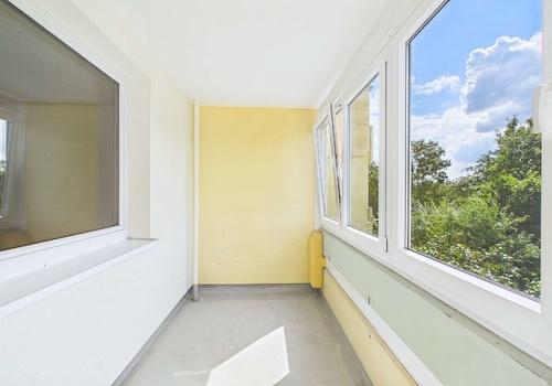Verglaster Balkon