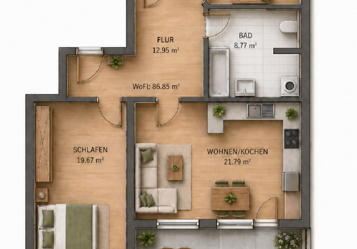Grundriss WE01 
