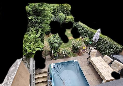 Terrasse hinter dem Haus