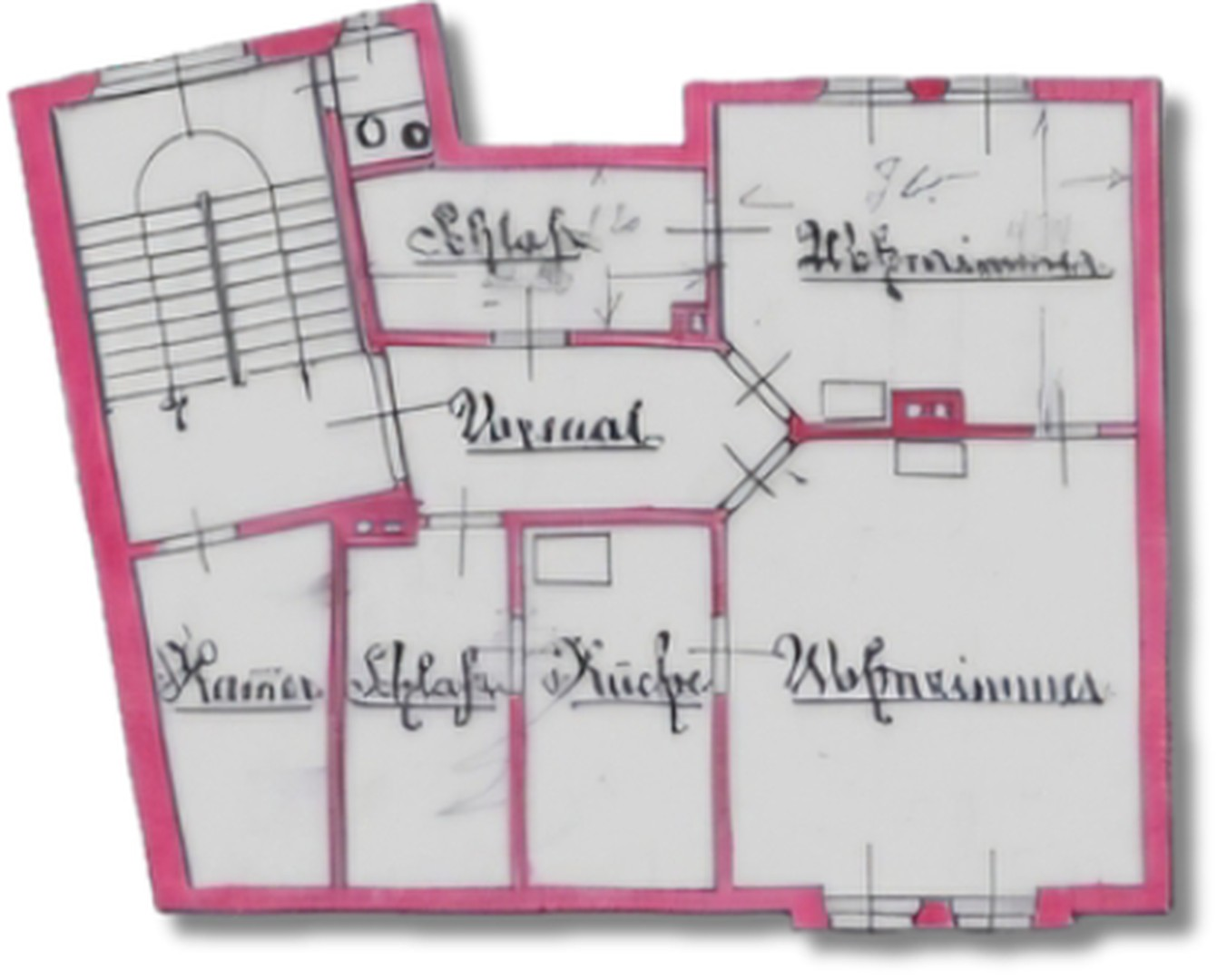 1 und 2 OG (Planung 1890)