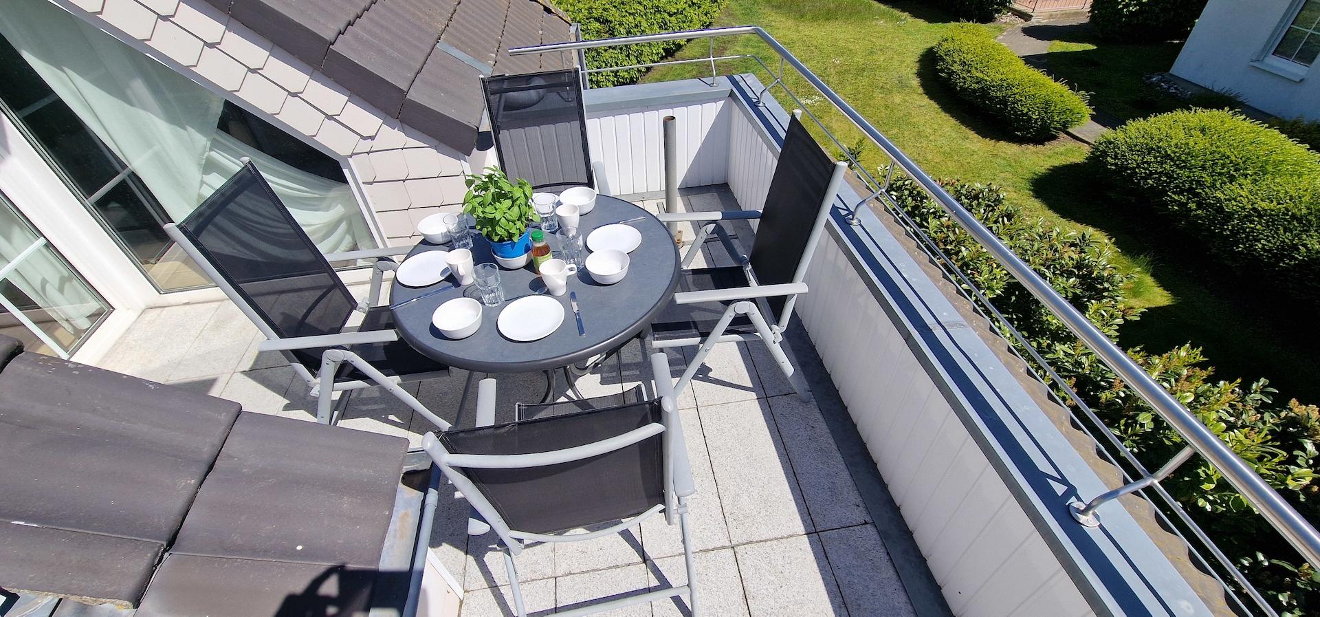 Blick auf die Dachterrasse