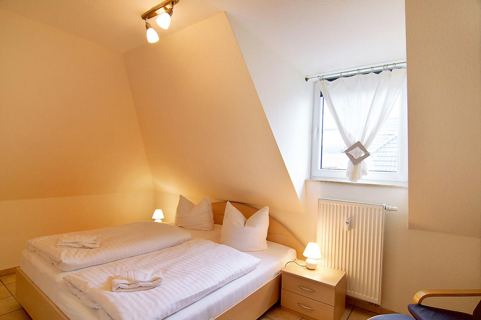 Blick in das Schlafzimmer