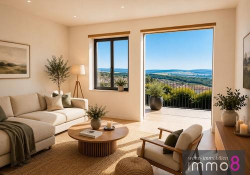 Helles Wohnzimmer mit Panoramablick 