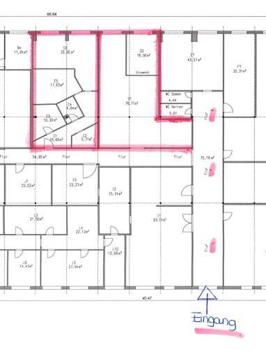Grundriss der angebotenen Gewerbeeinheit