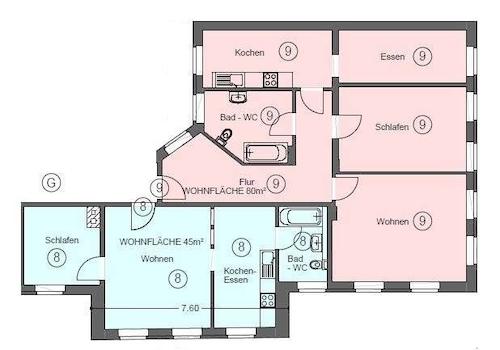 Grundriss WE 8 + 9