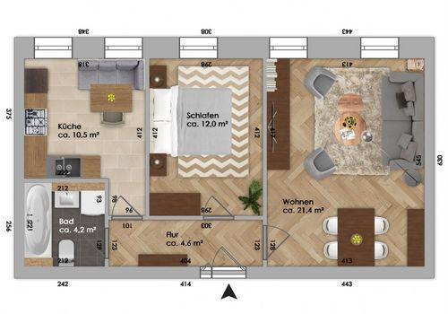 Grundriss der Wohnung