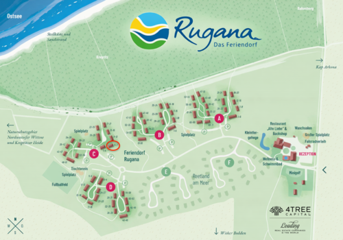 Lageplan Feriendorf Rugana auf Rügen