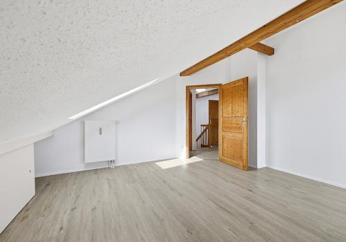 Das gemütliche Schlafzimmer im Dachgeschoss