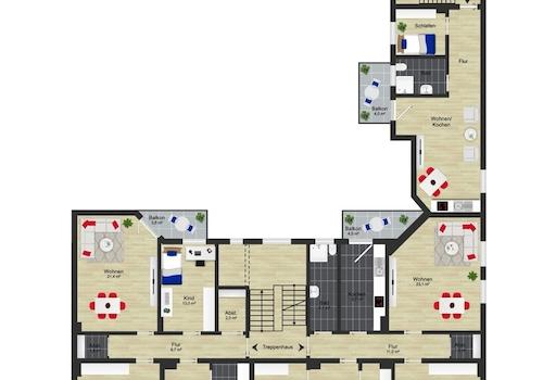 Grundriss Umfassungsstrasse 24 1.OG