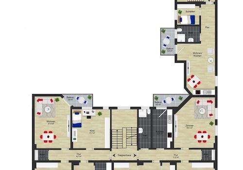 Grundriss Umfassungsstrasse 24 2.OG