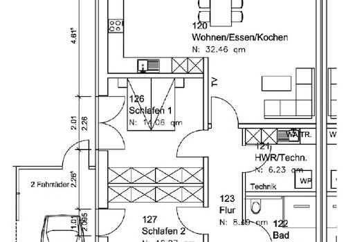 Grundrissaufteilung