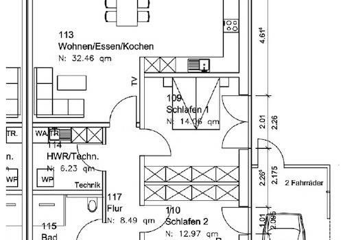 Grundrissaufteilung