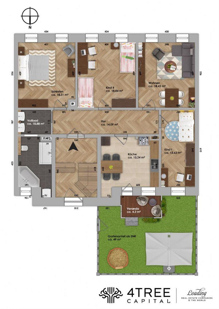 Grundriss der Wohnung