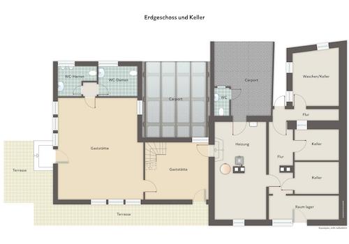 Grundriss Erdgeschoss und Keller