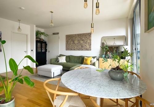 living room, kitchen