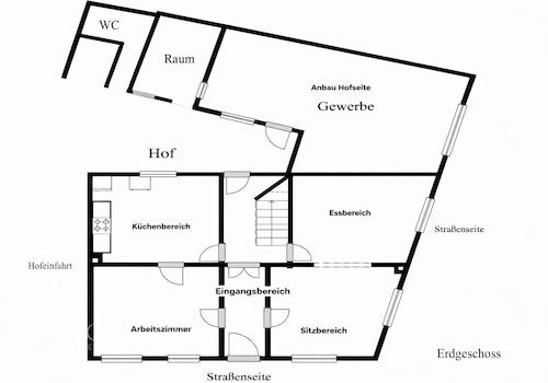 Erdgeschoss Haupthaus - Anbau