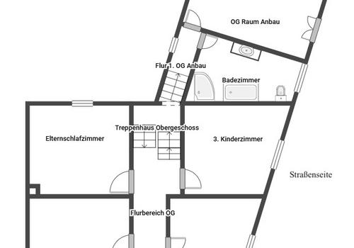 1. Obergeschoss Haupthaus - Anbau