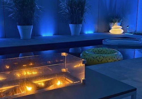 Pool Beleuchtung Abend