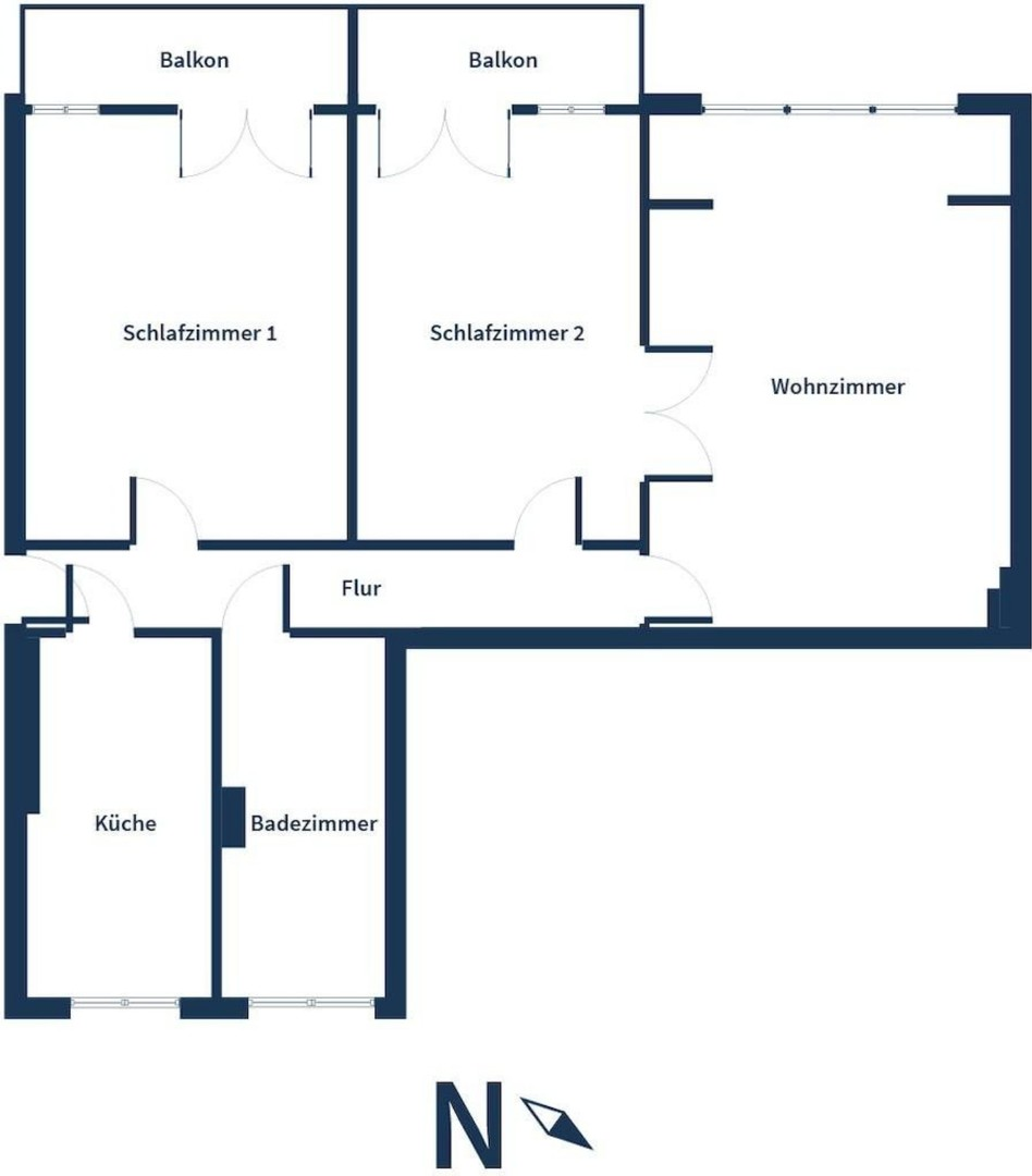 Grundriss  3-Zimmer