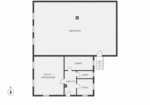 Grundriss EG + Halle
