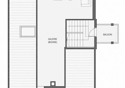 Grundriss DG 2 Wohnen Bühne