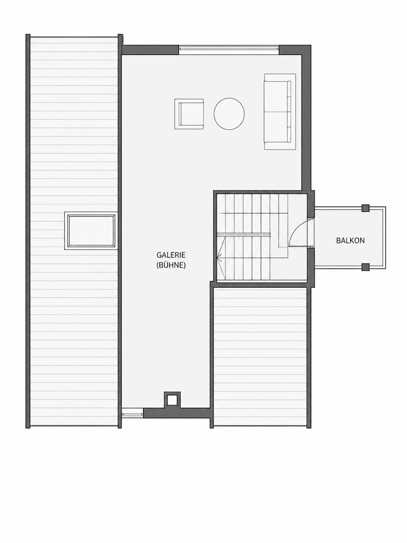 Grundriss DG 2 Wohnen Bühne