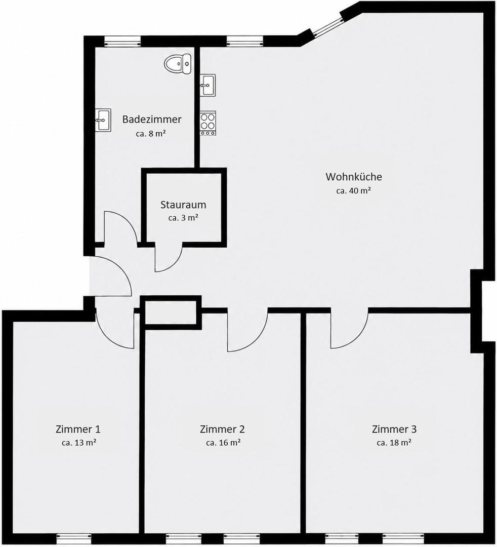 Grundriss der Wohnung