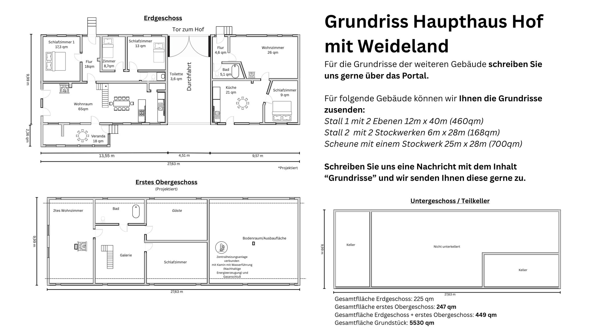 Grundrisse der Gebäude