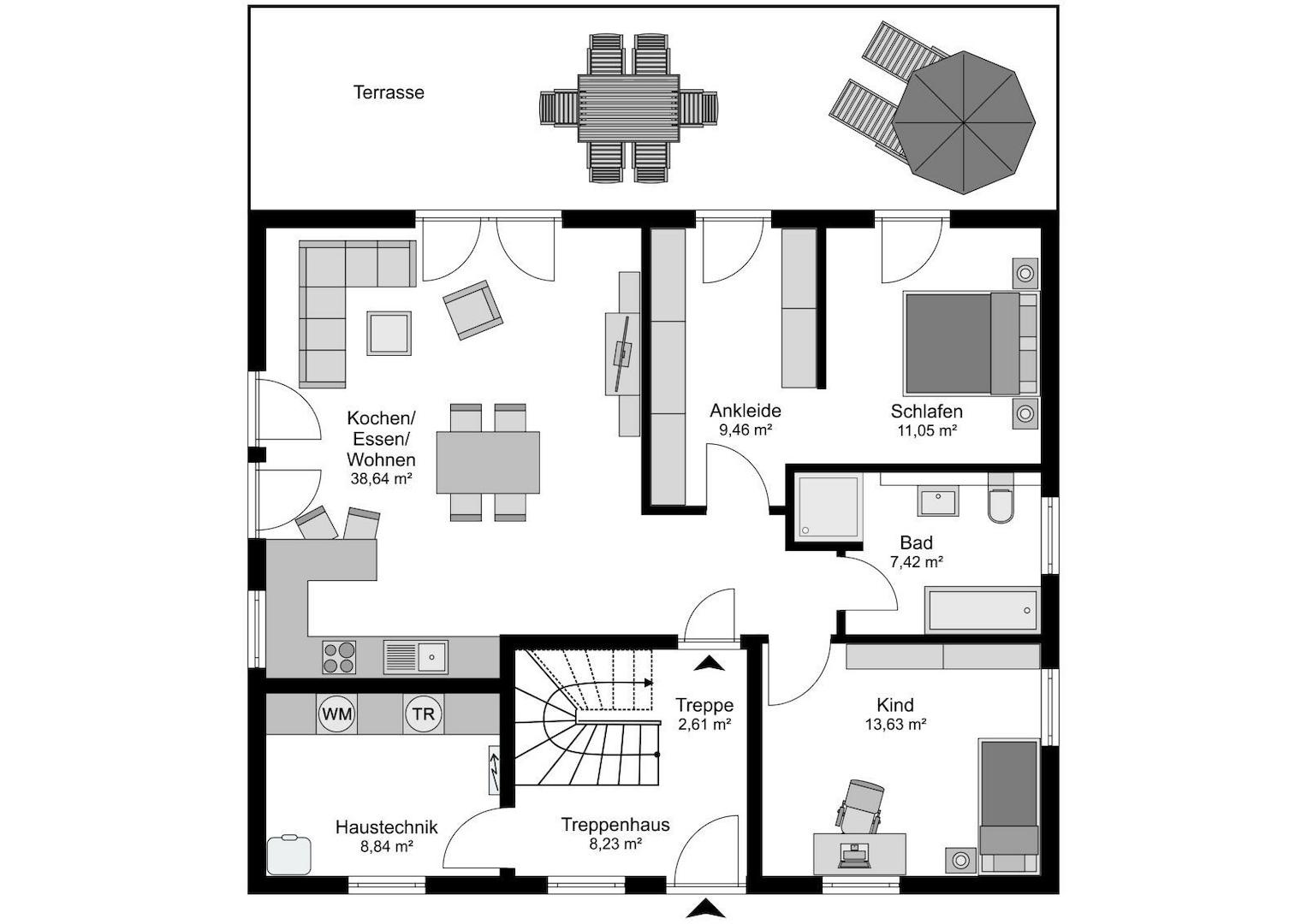 Grundriss Wohnung EG