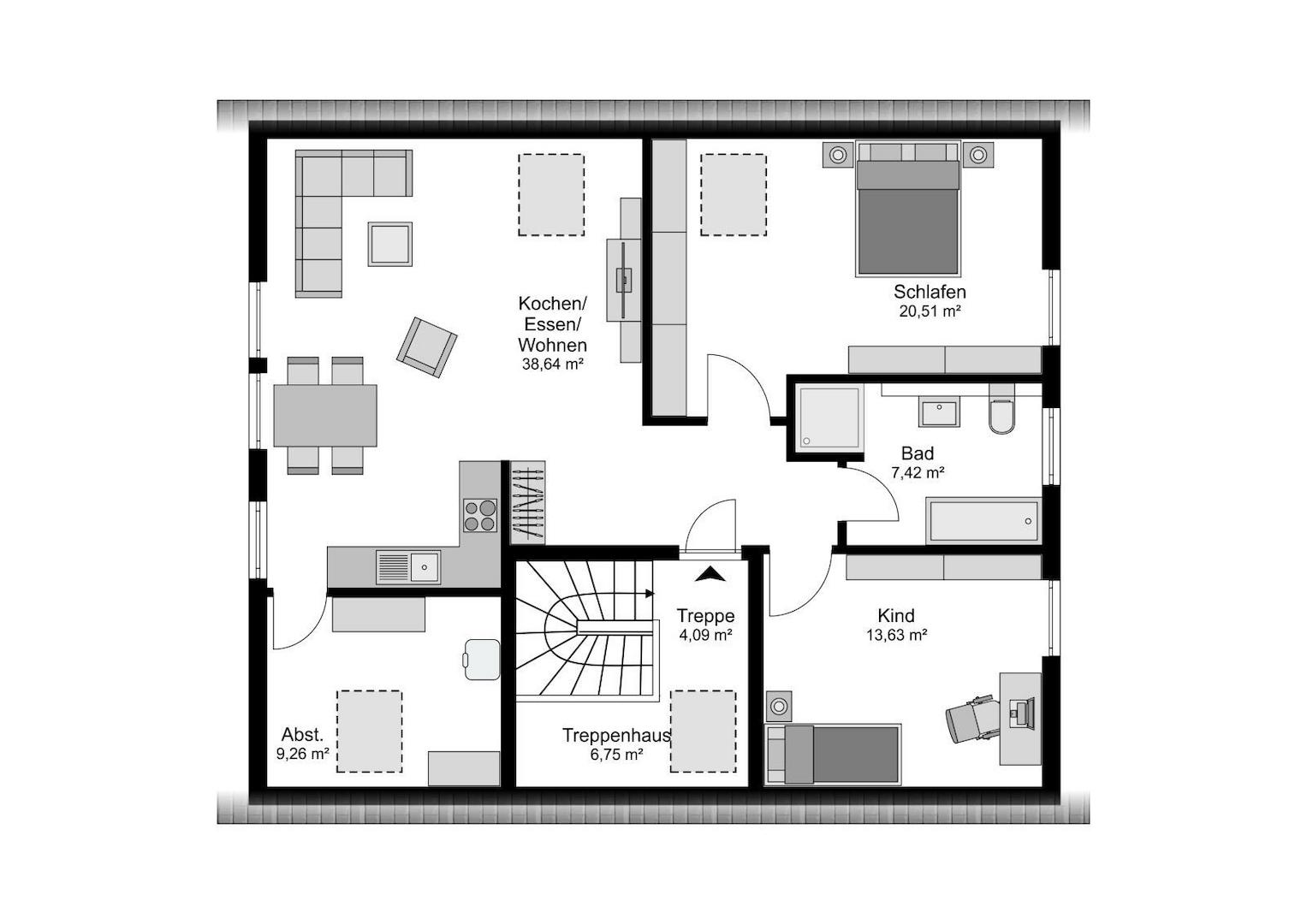 Grundriss Wohnung 1.OG