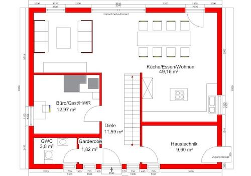 Gestaltungsvorschlag Grundriss EG