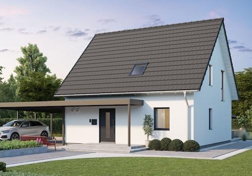 Ansicht optional mit Carport von rechts